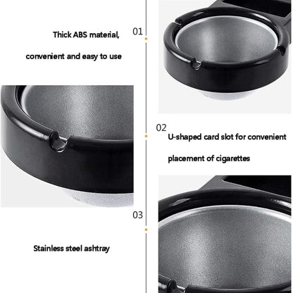 Stainless Steel Wall-Mounted Ashtray & Cigarette Lighter Storage Rack